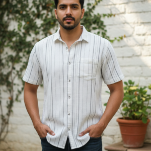 White chack haf sleeve shirt